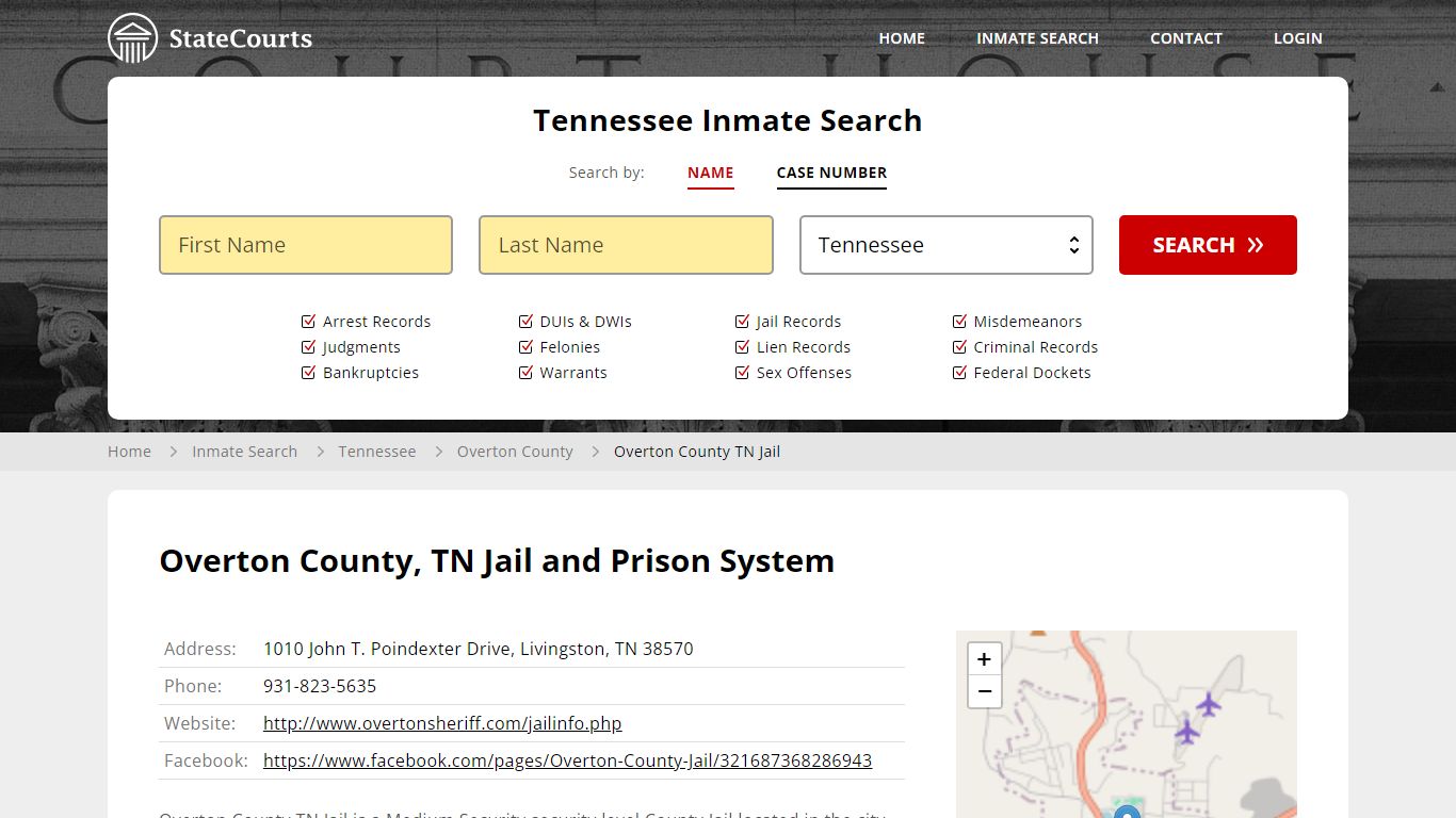 Overton County TN Jail Inmate Records Search, Tennessee - StateCourts